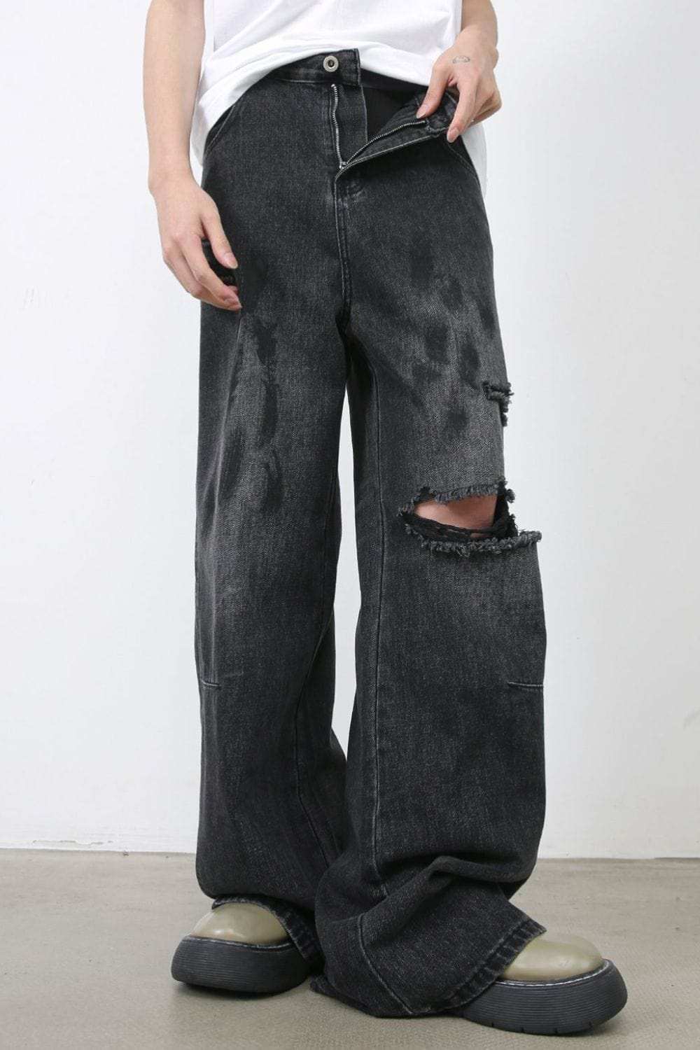 Men's Distressed Baggy Jeans - Trendsi - Flyclothing LLC