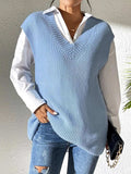 V-Neck Sweater Vest - Trendsi - Flyclothing LLC
