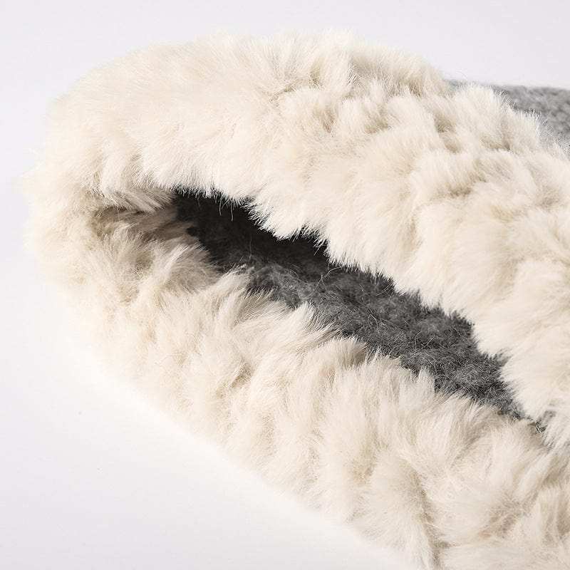 Fuzzy Hem Knit Hat - Trendsi - Flyclothing LLC