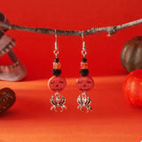 Halloween Spider Pumpkin Drop Earrings - Trendsi - Flyclothing LLC