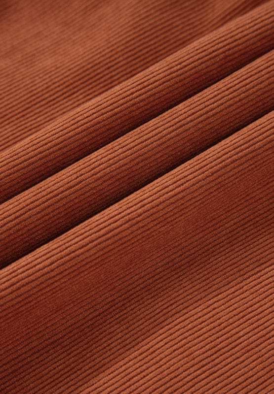 Corduroy Quarter Snap Three-Quarter Sleeve Dress - Trendsi - Flyclothing LLC