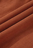 Corduroy Quarter Snap Three-Quarter Sleeve Dress - Trendsi - Flyclothing LLC
