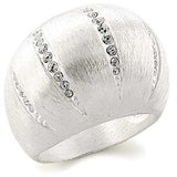9W177 - Silver Brass Ring with Top Grade Crystal in Clear - Alamode - Flyclothing LLC