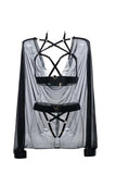 Allure Lingerie Sweet Little Lies Cape, Harness Top and Panty Set - Allure Lingerie - Flyclothing LLC