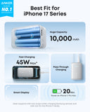 Anker Nano Power Bank (10K, 45W, Built-In Retractable USB-C Cable)