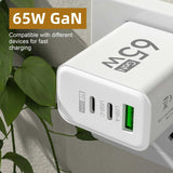 65W GaN USB C Charger Fast Charger QC3.0 Type C PD Mobile Phone Quick Charging Adapter for iPhone Samsung Xiaomi Wall Charger - ZeeBelle.com - Flyclothing LLC