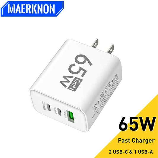 65W GaN USB C Charger Fast Charger QC3.0 Type C PD Mobile Phone Quick Charging Adapter for iPhone Samsung Xiaomi Wall Charger - ZeeBelle.com - Flyclothing LLC