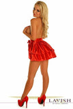 Daisy Corsets Red Satin Layered Ruffle Skirt - Daisy Corsets - Flyclothing LLC