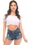 Daisy Corsets White Short Sleeve Peasant Top - Daisy Corsets - Flyclothing LLC