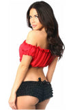 Daisy Corsets Red Short Sleeve Peasant Top - Daisy Corsets - Flyclothing LLC