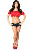 Daisy Corsets Red Short Sleeve Peasant Top - Daisy Corsets - Flyclothing LLC