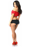 Daisy Corsets Red Short Sleeve Peasant Top - Daisy Corsets - Flyclothing LLC