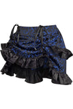 Daisy Corsets Blue/Black Brocade Ruched Bustle Skirt - Daisy Corsets - Flyclothing LLC