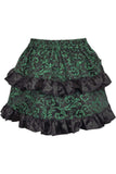 Daisy Corsets Green/Black Brocade Ruched Bustle Skirt - Daisy Corsets - Flyclothing LLC