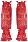 Daisy Corsets Red Sheer Lace Smocked Sleeves - Daisy Corsets - Flyclothing LLC