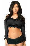Daisy Corsets Black Long Sleeve Peasant Top - Daisy Corsets - Flyclothing LLC