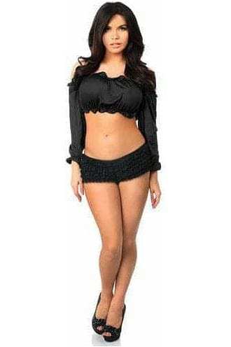 Daisy Corsets Black Long Sleeve Peasant Top - Daisy Corsets - Flyclothing LLC