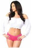 Daisy Corsets White Long Sleeve Peasant Top - Daisy Corsets - Flyclothing LLC