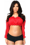 Daisy Corsets Red Long Sleeve Peasant Top - Daisy Corsets - Flyclothing LLC