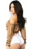 Daisy Corsets Tan Long Sleeve Peasant Top - Daisy Corsets - Flyclothing LLC