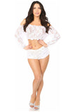 Daisy Corsets White Sheer Lace Long Sleeve Peasant Top - Daisy Corsets - Flyclothing LLC