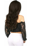 Daisy Corsets Black Lined Lace Long Sleeve Peasant Top - Daisy Corsets - Flyclothing LLC