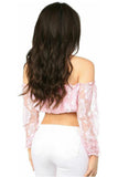 Daisy Corsets Baby Pink Lined Lace Long Sleeve Peasant Top - Daisy Corsets - Flyclothing LLC