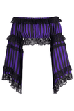 Daisy Corsets Black/Purple Striped Smocked Flare Sleeve Peasant Top - Daisy Corsets - Flyclothing LLC