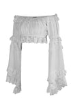 Daisy Corsets White Smocked Flare Sleeve Peasant Top - Daisy Corsets - Flyclothing LLC