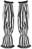 Daisy Corsets Black/White Striped Smocked Sleeves - Daisy Corsets - Flyclothing LLC