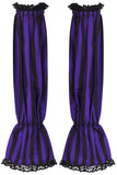 Daisy Corsets Black/Purple Striped Smocked Sleeves - Daisy Corsets - Flyclothing LLC