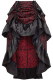 Daisy Corsets Red/Black Brocade Adjustable High Low Bustle Skirt - Daisy Corsets - Flyclothing LLC