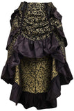 Daisy Corsets Gold/Black Brocade Adjustable High Low Bustle Skirt - Daisy Corsets - Flyclothing LLC