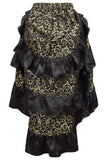 Daisy Corsets Gold/Black Brocade Adjustable High Low Bustle Skirt - Daisy Corsets - Flyclothing LLC