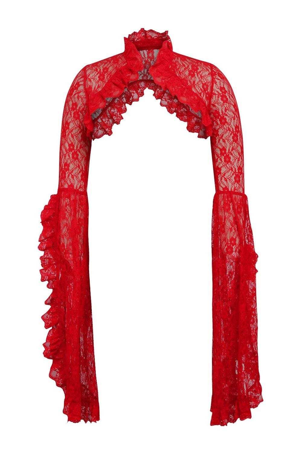Daisy Corsets Red Lace Shrug Bolero Jacket - Daisy Corsets - Flyclothing LLC