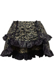 Daisy Corsets Gold/Black Brocade Ruched Bustle Skirt - Daisy Corsets - Flyclothing LLC