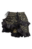 Daisy Corsets Gold/Black Brocade Ruched Bustle Skirt - Daisy Corsets - Flyclothing LLC