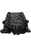 Daisy Corsets Silver/Black Brocade Ruched Bustle Skirt - Daisy Corsets - Flyclothing LLC