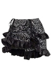 Daisy Corsets Silver/Black Brocade Ruched Bustle Skirt - Daisy Corsets - Flyclothing LLC
