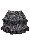 Daisy Corsets Silver/Black Brocade Ruched Bustle Skirt - Daisy Corsets - Flyclothing LLC