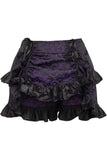 Daisy Corsets Purple/Black Brocade Ruched Bustle Skirt - Daisy Corsets - Flyclothing LLC