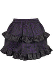 Daisy Corsets Purple/Black Brocade Ruched Bustle Skirt - Daisy Corsets - Flyclothing LLC
