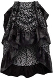 Daisy Corsets Silver/Black Brocade Adjustable High Low Bustle Skirt - Daisy Corsets - Flyclothing LLC