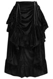 Daisy Corsets Black Velvet Adjustable High Low Bustle Skirt - Daisy Corsets - Flyclothing LLC