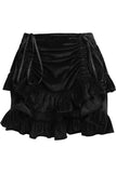 Daisy Corsets Black Velvet Ruched Bustle Skirt - Daisy Corsets - Flyclothing LLC