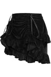 Daisy Corsets Black Velvet Ruched Bustle Skirt - Daisy Corsets - Flyclothing LLC