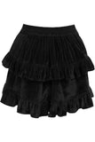 Daisy Corsets Black Velvet Ruched Bustle Skirt - Daisy Corsets - Flyclothing LLC