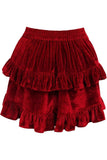 Daisy Corsets Dark Red Velvet Ruched Bustle Skirt - Daisy Corsets - Flyclothing LLC