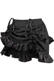 Daisy Corsets Black Brocade Ruched Bustle Skirt - Daisy Corsets - Flyclothing LLC