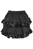 Daisy Corsets Black Brocade Ruched Bustle Skirt - Daisy Corsets - Flyclothing LLC